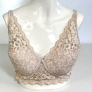 Maidenform Wireless Foam Cups Convertible Bra Style DM1188 Lace Beige Size 38C